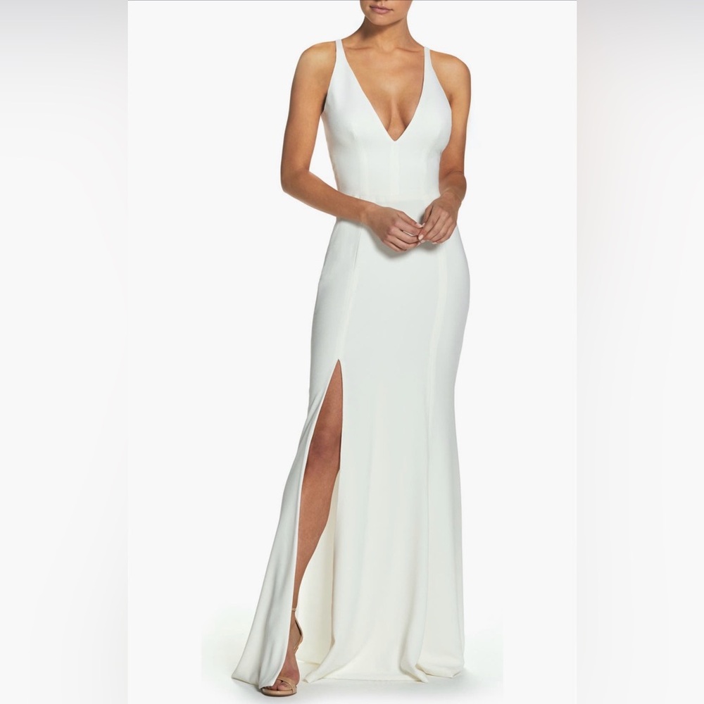 NWT Iris Slit Crepe Gown